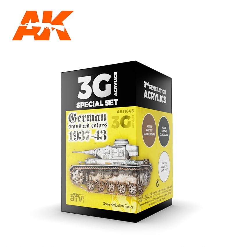 【新製品】AK11645 WWII ドイツ戦車基本3色セット37-44年 (17mlx3本) 【AKアクリル3G (サードジェネレーション)】