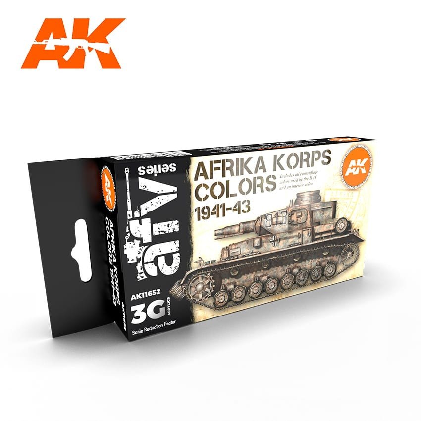 【新製品】AK11652 アフリカ軍団塗装色セット (17mlx6本) 【AKアクリル3G (サードジェネレーション)】
