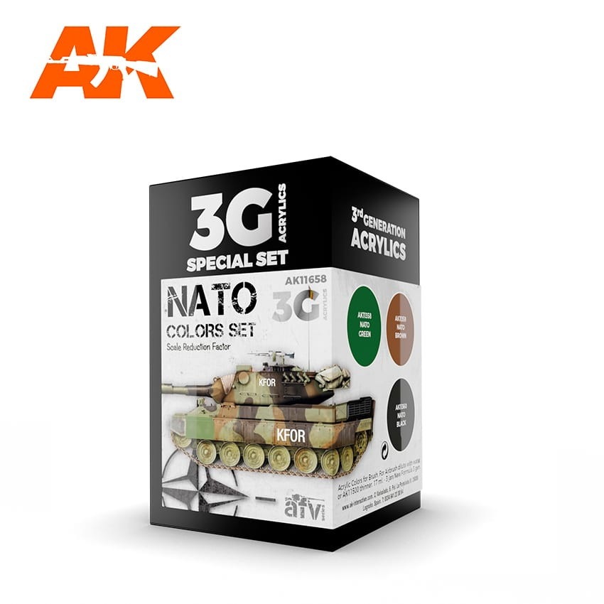 【新製品】AK11658 NATO迷彩カラー3色セット (17mlx3本) 【AKアクリル3G (サードジェネレーション)】