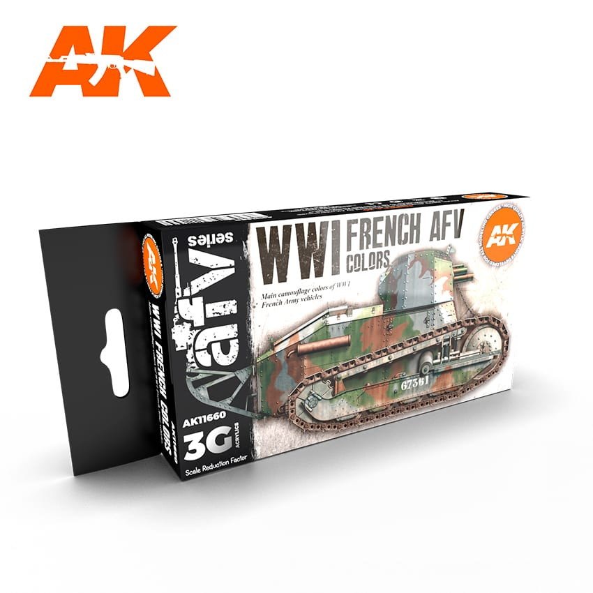 【新製品】AK11660 WWI フランス軍AFVカラーセット (17mlx6本) 【AKアクリル3G (サードジェネレーション)】