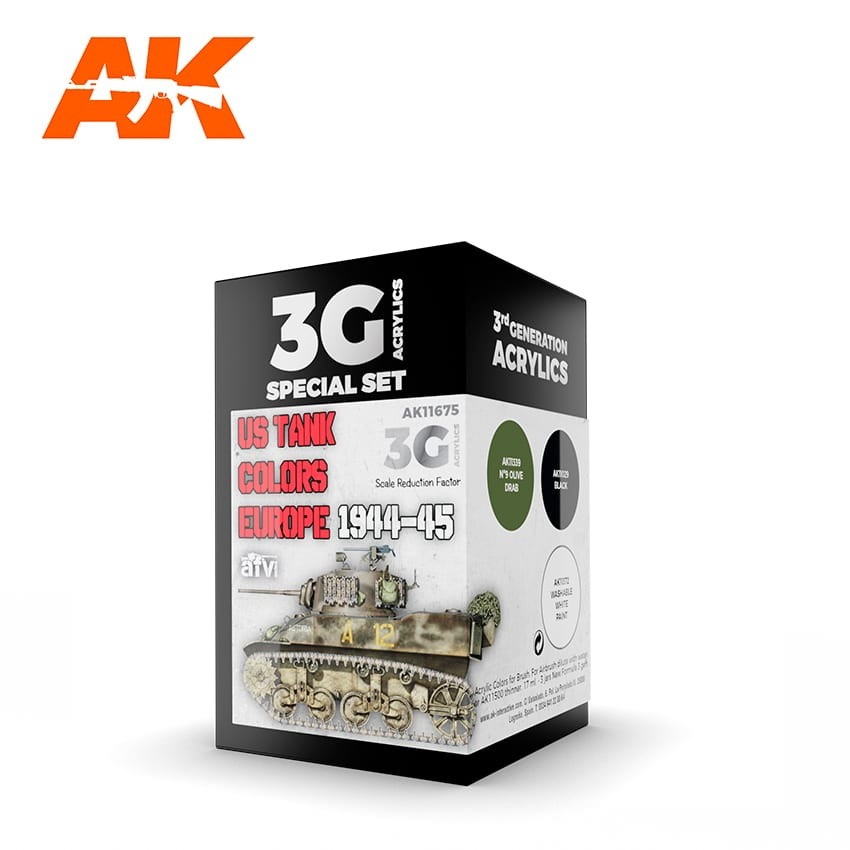 【新製品】AK11675 アメリカ戦車塗装色ヨーロッパ戦線1944-45年3色セット (17mlx3本) 【AKアクリル3G (サードジェネレーション)】