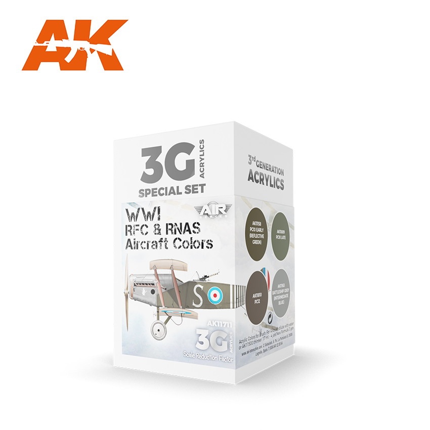 【新製品】AK11711 WWI RFC&RNASイギリス航空機カラー4色セット【AKアクリル3G (サードジェネレーション)】