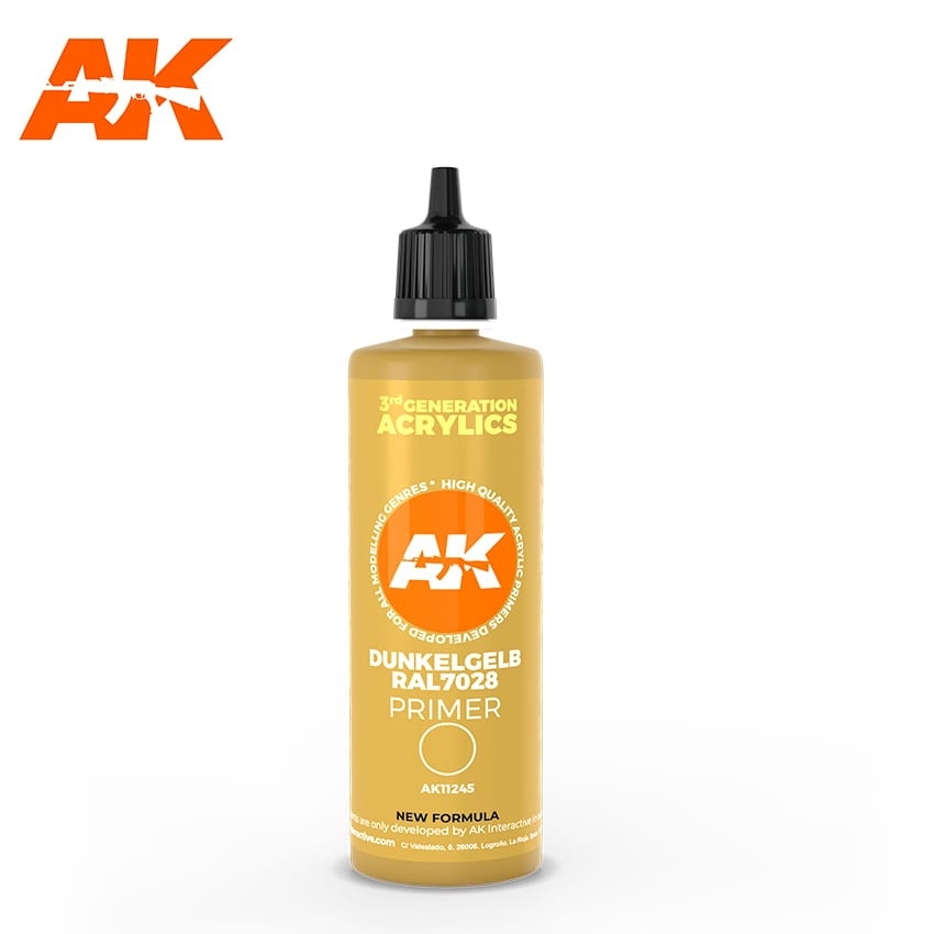 【新製品】AK11245 ダークイエロー・プライマー 100ml【AKアクリル3G (サードジェネレーション)】