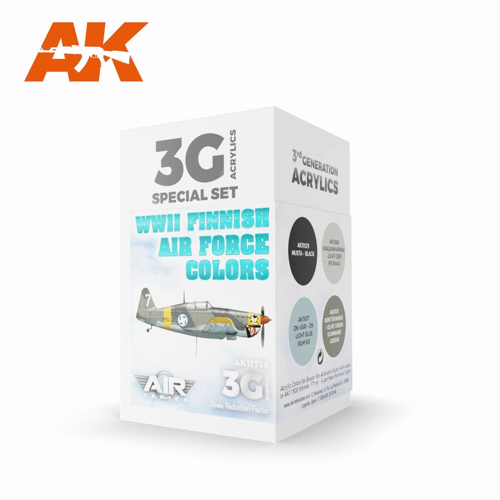 【新製品】AK11739 WWII フィンランド空軍カラー4色セット【AKアクリル3G (サードジェネレーション)】