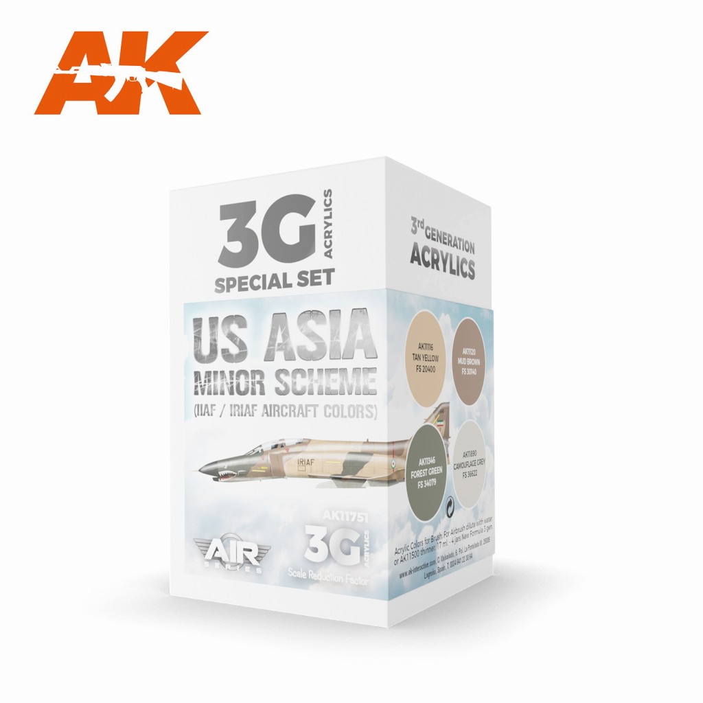 【新製品】AK11751 中東IIAF&IRIAF航空機カラー4色セット【AKアクリル3G (サードジェネレーション)】