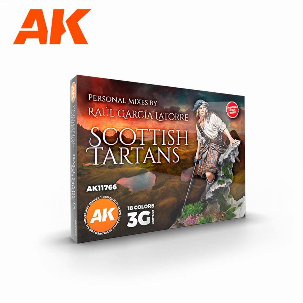 【新製品】AK11766 スコティッシュタータン18色セット by ラウル･ガルシア･ラットーレ【AKアクリル3G (サードジェネレーション)】