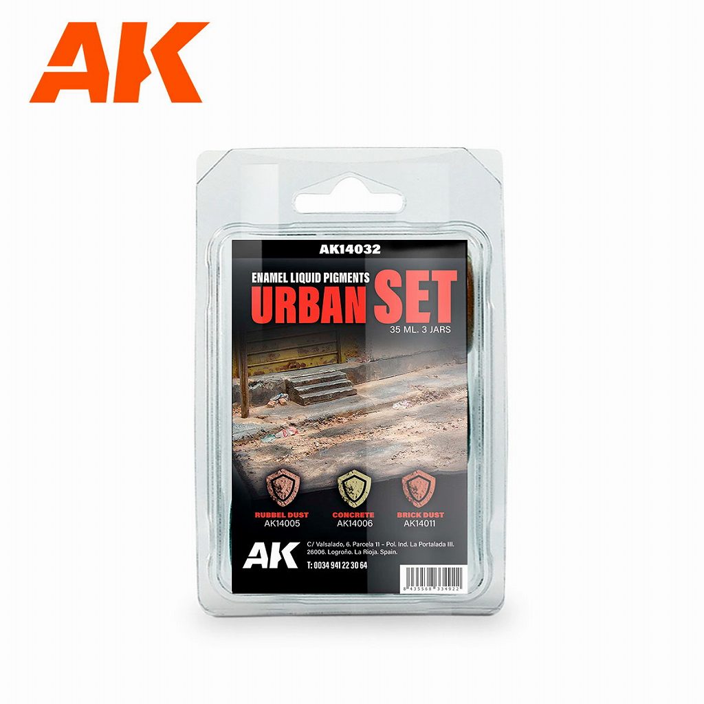 【新製品】AK14032 リキッドピグメント・アーバンセット（市街地のホコリ汚れセット）