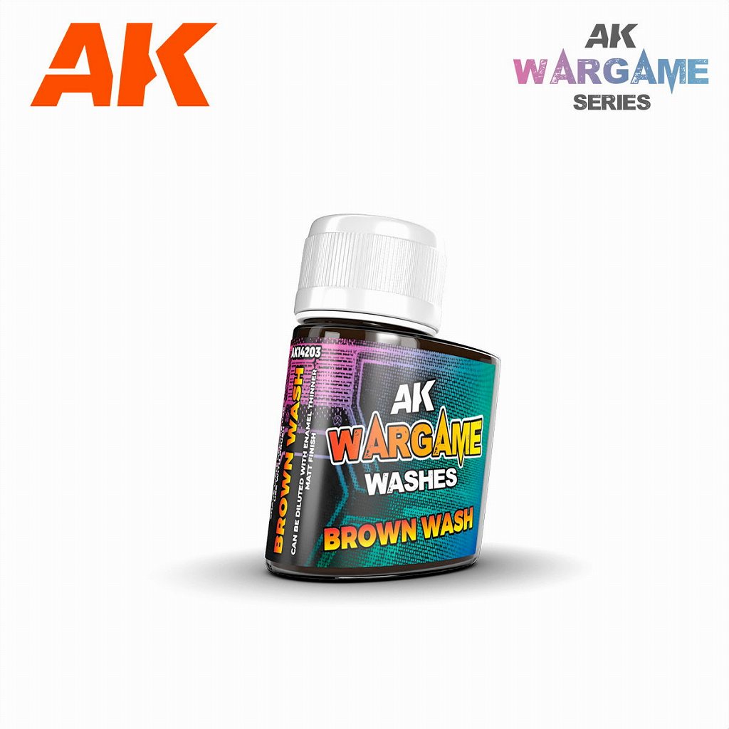 【新製品】AK14203 エナメル塗料 ウォーゲームウォッシュ ブラウン
