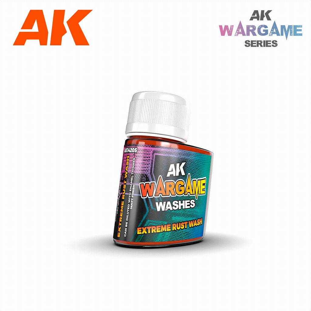 【新製品】AK14205 エナメル塗料 ウォーゲームウォッシュ エクストリームラスト