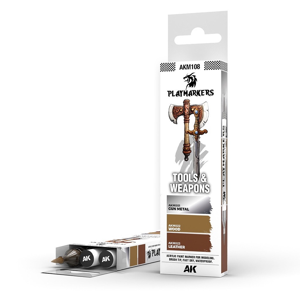 【新製品】AKプレイマーカー AKM108 ツール&ウェポン 3色セット
