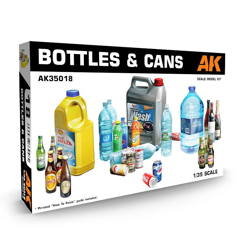 【新製品】AK35018 1/35 ボトル&缶セット