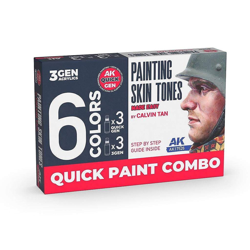 【新製品】AK17526 スキントーン肌色塗装6色セット 水性17mlボトルx3 + 18mlボトルx3