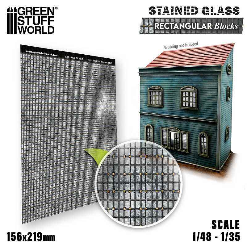 【新製品】GSWD-13692 ステンドグラス 長方形ブロック