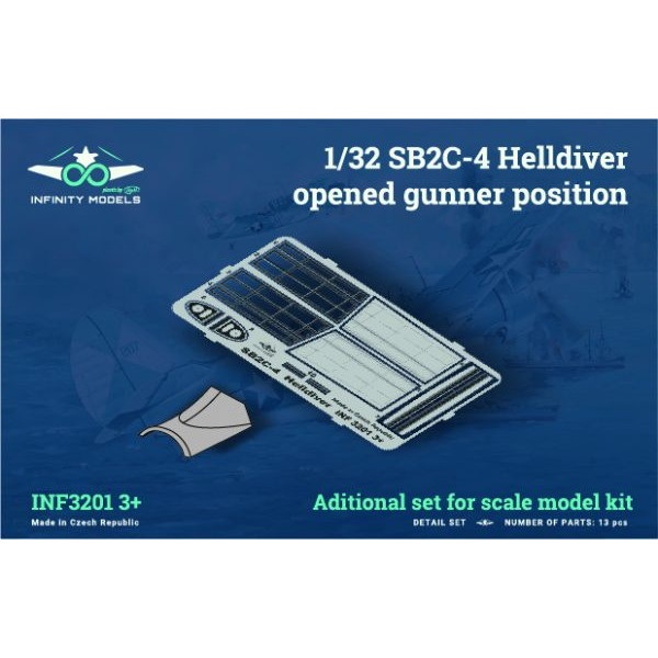 【新製品】INF3201-3+ 1/32 カーチス SB2C-4 ヘルダイバー 後部機銃カバー (開状態) (インフィニティモデルズ用)