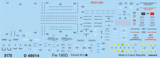 【新製品】[8591437180141] D48014)フォッケウルフ Fw190D 機体警告表示(ステンシル)