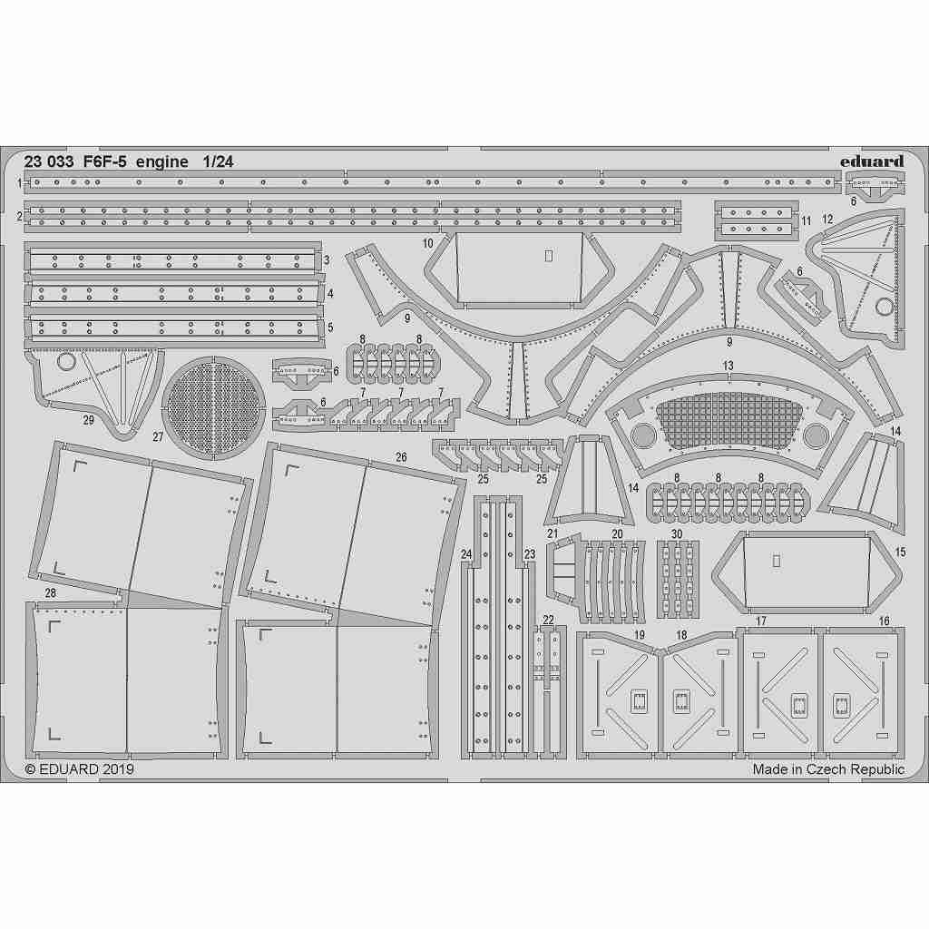 【新製品】23033 グラマン F6F-5 ヘルキャット エンジンエッチングパーツ (エアフィックス用)