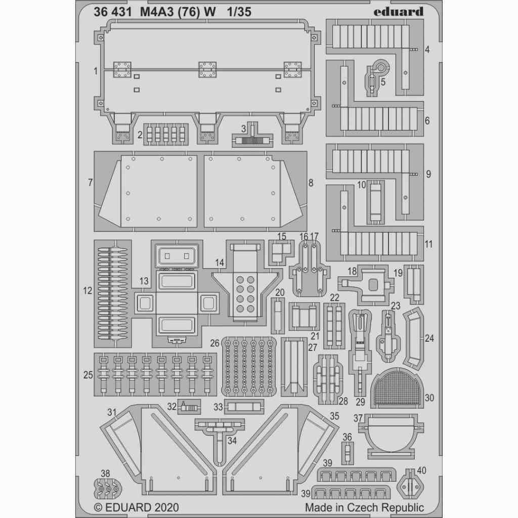 【新製品】36431 M4A3(76)W エッチングパーツ (モンモデル用)