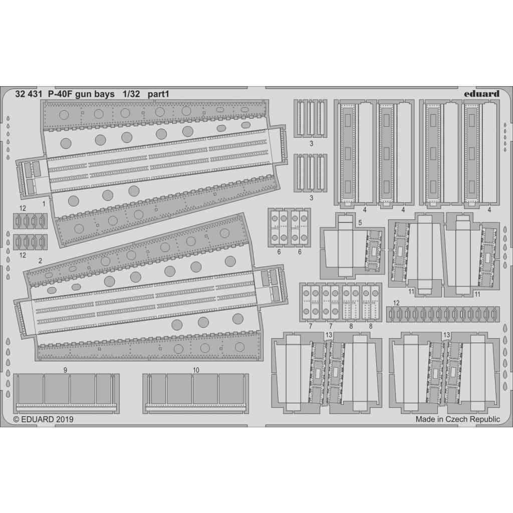 【新製品】32431 カーチス P-40F ガンベイエッチングパーツ (トランぺッター用)