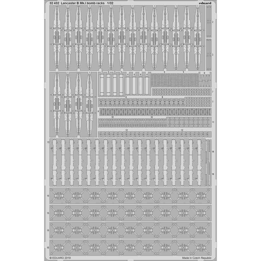 【新製品】32432 アブロ ランカスターB Mk.I 爆弾架エッチングパーツ(HKモデル)