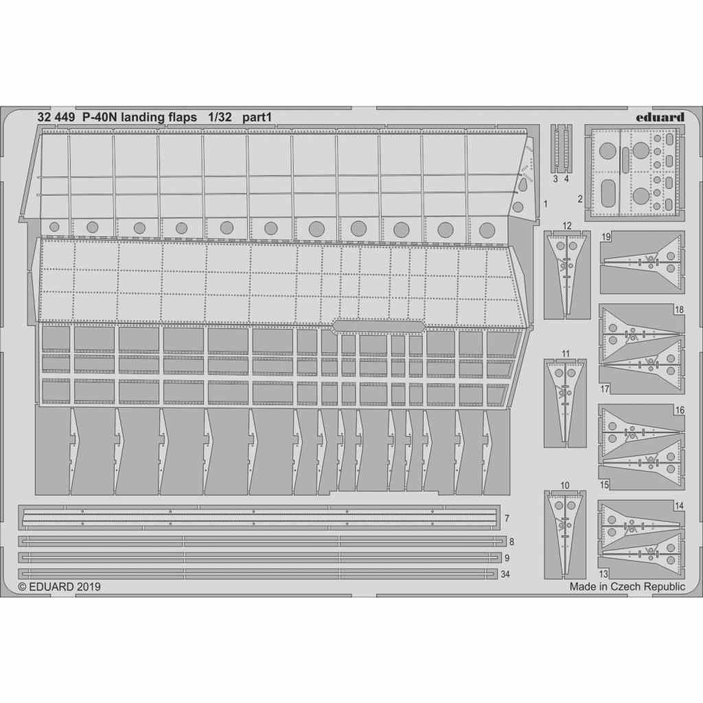 【新製品】32449 カーチス P-40N ウォーホーク ランディングフラップ (トランペッター用)