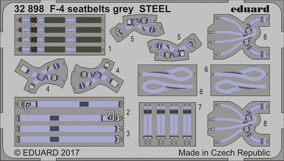 【新製品】32898)塗装済 F-4 ファントムＩＩ シートベルト グレイ
