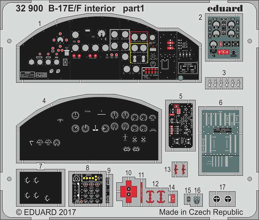 【新製品】32900)塗装済 ボーイング B-17E/F フライングフォートレス 内装