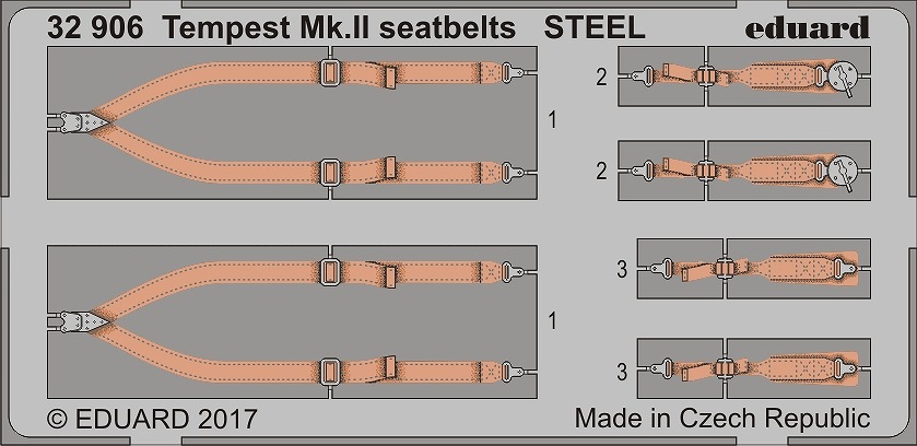 【新製品】32906)塗装済 ホーカー テンペスト Mk.II シートベルト