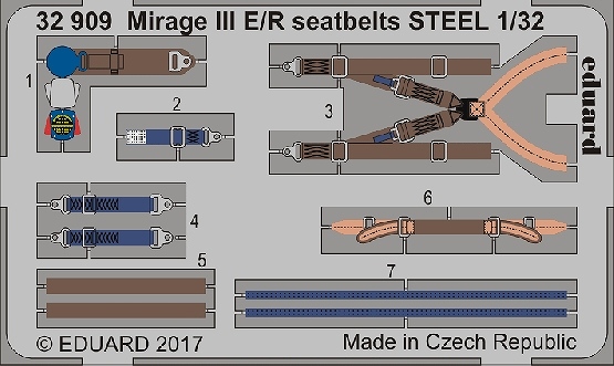 【新製品】32909)塗装済 ミラージュ III E/R シートベルト