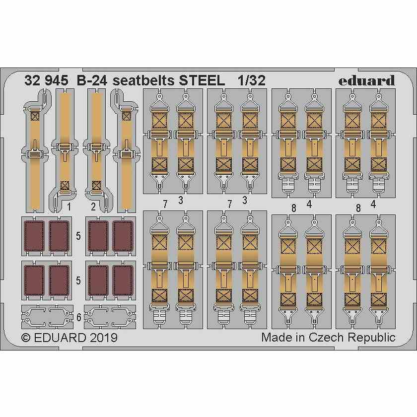 【新製品】32945 塗装済 コンソリデーテッド B-24 リベレーター シートベルト (ステンレス製) (ホビーボス用)