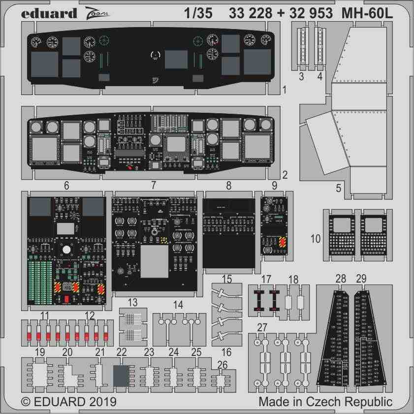 【新製品】32953 塗装済 シコルスキー MH-60L エッチングパーツ (キティホーク用)