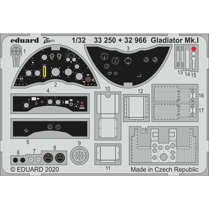 【新製品】32966 塗装済 グロスター グラディエーター Mk.I エッチングパーツ (ICM用)