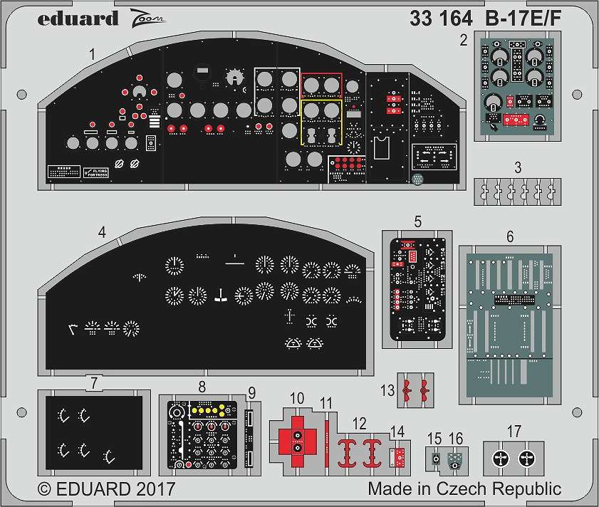 【新製品】33164)塗装済 ボーイング B-17E/F フライングフォートレス 計器盤