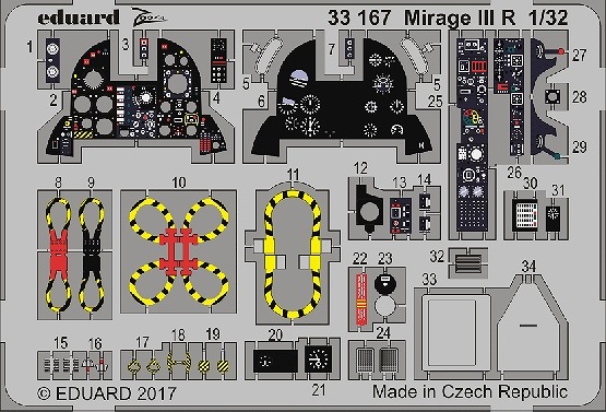 【新製品】33167)塗装済 ミラージュIII R 計器盤