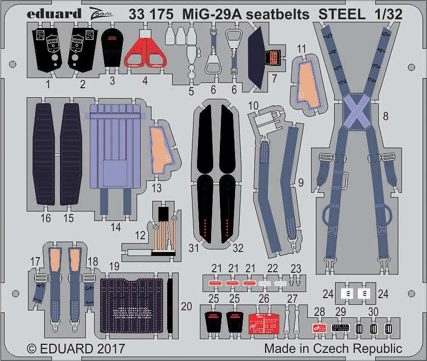 【新製品】33175)塗装済 MiG-29A フルクラム シートベルト