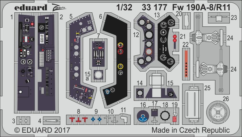 【新製品】33177)塗装済 フォッケウルフ Fw190A-8/R11 計器盤