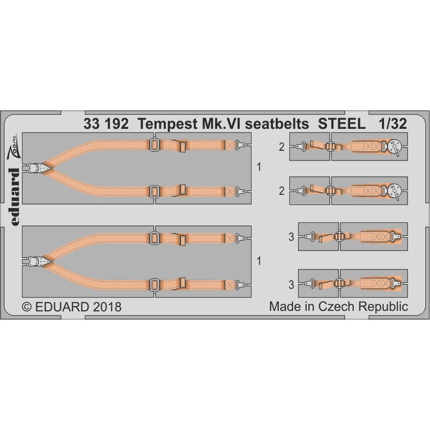 【新製品】33192 塗装済 ホーカー テンペスト Mk.VI シートベルト