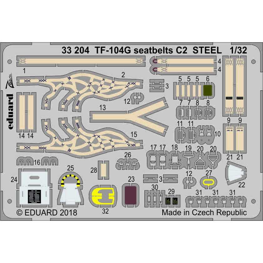 【新製品】33204 塗装済 TF-104G スターファイター ロッキードC2型射出座席用シートベルト