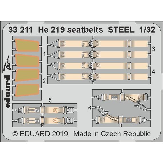 【新製品】33211 塗装済 He219 シートベルト(ステンレス製)