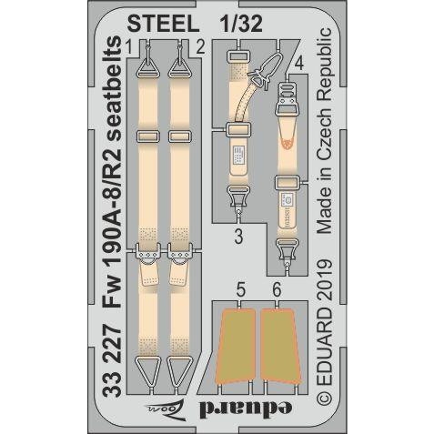 【新製品】33227 塗装済 フォッケウルフ Fw190A-8/R2 シートベルト (ステンレス製) (レベル用)