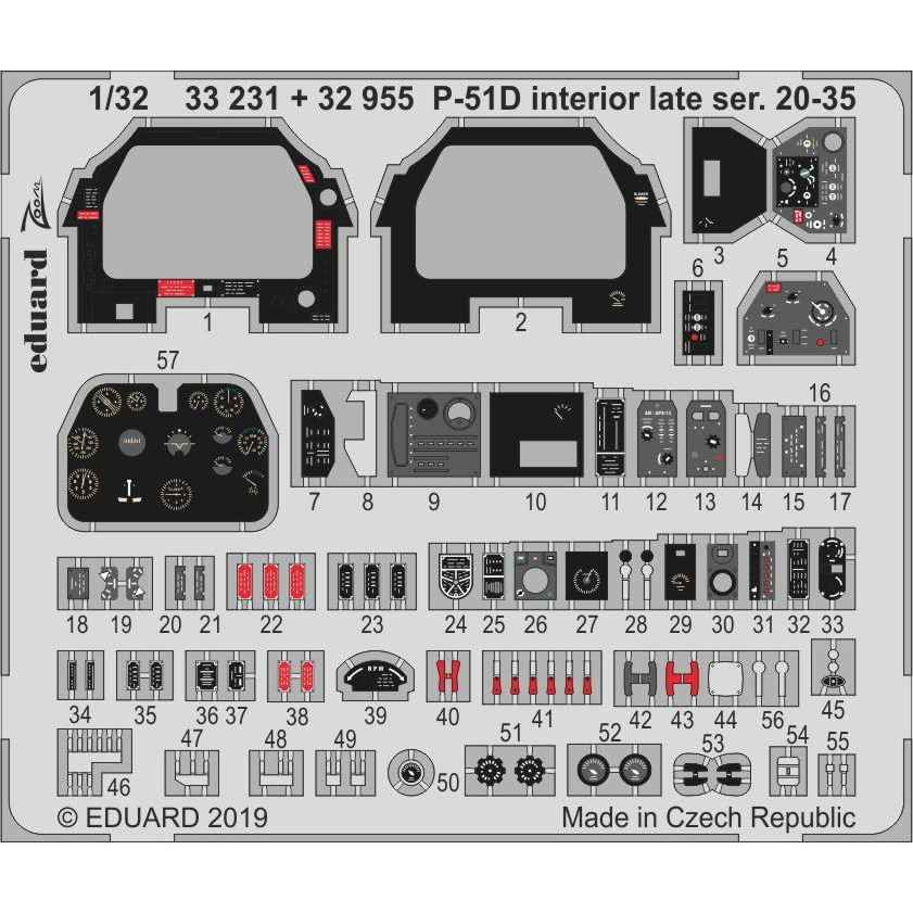 【新製品】33231 塗装済 ノースアメリカン P-51D マスタング 後期型 (ブロック20-35) ズームエッチングパーツ(タミヤ用)