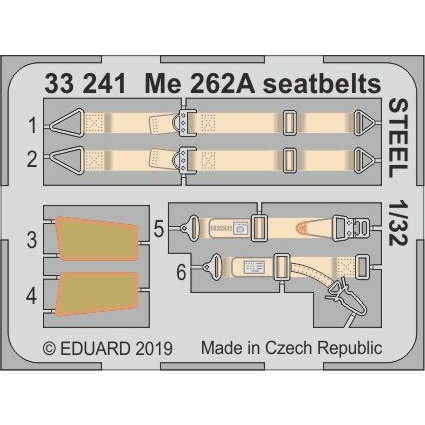 【新製品】33241 塗装済 メッサーシュミット Me262A シュワルベ シートベルト (ステンレス製) (レベル用)