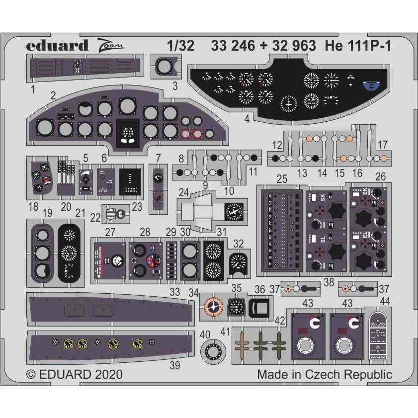 【新製品】33246 塗装済 ハインケル He111P-1 ズームエッチングパーツ (レベル用)