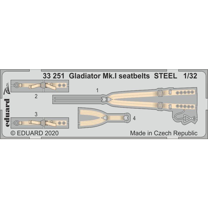 【新製品】33251 グロスター グラディエーター Mk.Ⅰ シートベルト(ステンレス製) (ICM用)