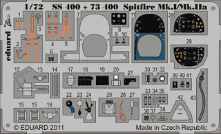 【新製品】[8591437374007] SS400)塗装済 スピットファイアMk.I/Mk.IIa 計器盤/シートベルト