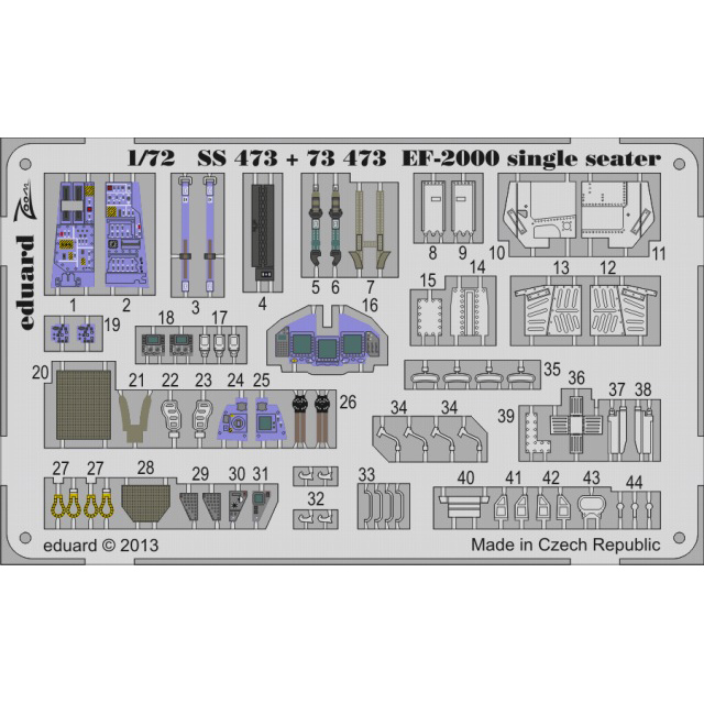 【新製品】[8591437374731] SS473)塗装済 EF-2000 タイフーン 単座型 計器盤/シートベルト