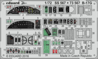 【新製品】SS567)塗装済 B-17G 計器盤/シートベルト