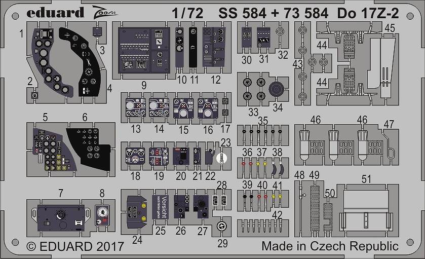 【新製品】SS584)塗装済 ドルニエ Do17Z-2 計器盤