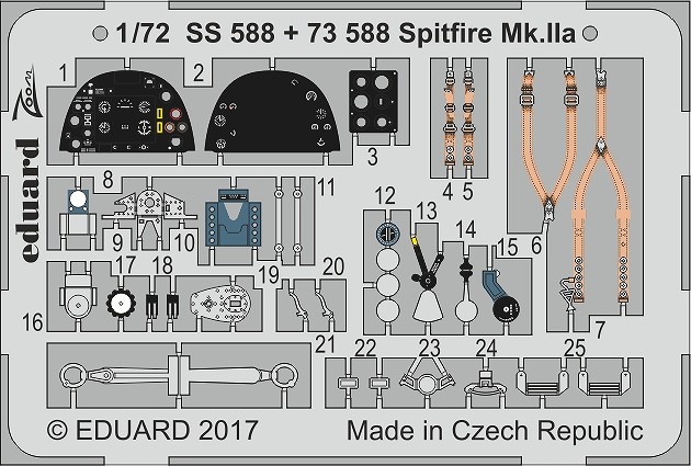 【新製品】SS588)塗装済 スーパーマリン スピットファイア Mk.IIa 計器盤/シートベルト