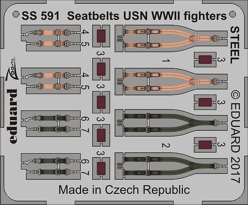 【新製品】SS591)塗装済 WWII アメリカ海軍機用シートベルト