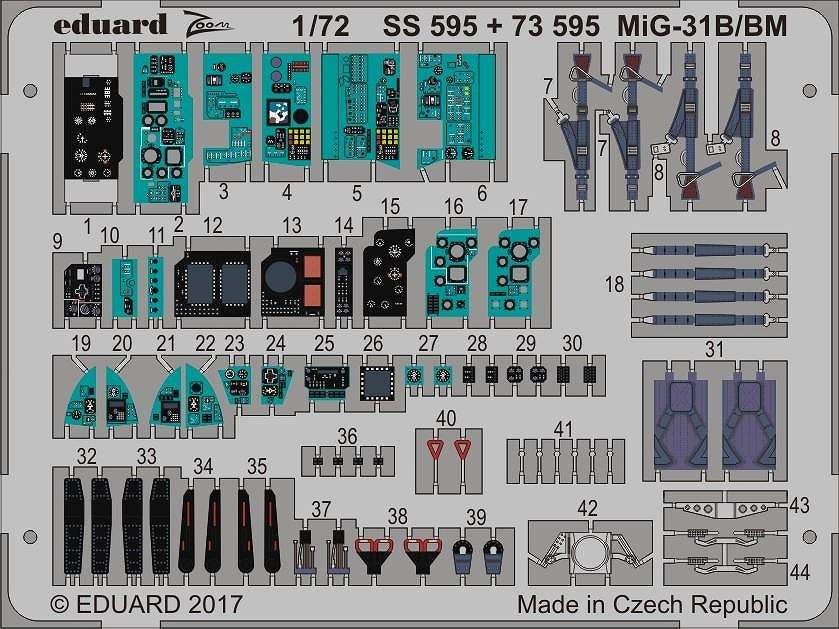 【新製品】SS595)塗装済 MiG-31B/BM フォックスハウンド 計器盤